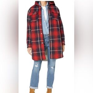 Women’s XS Plaid Faux Shearling Lined Wool Blend Jacket